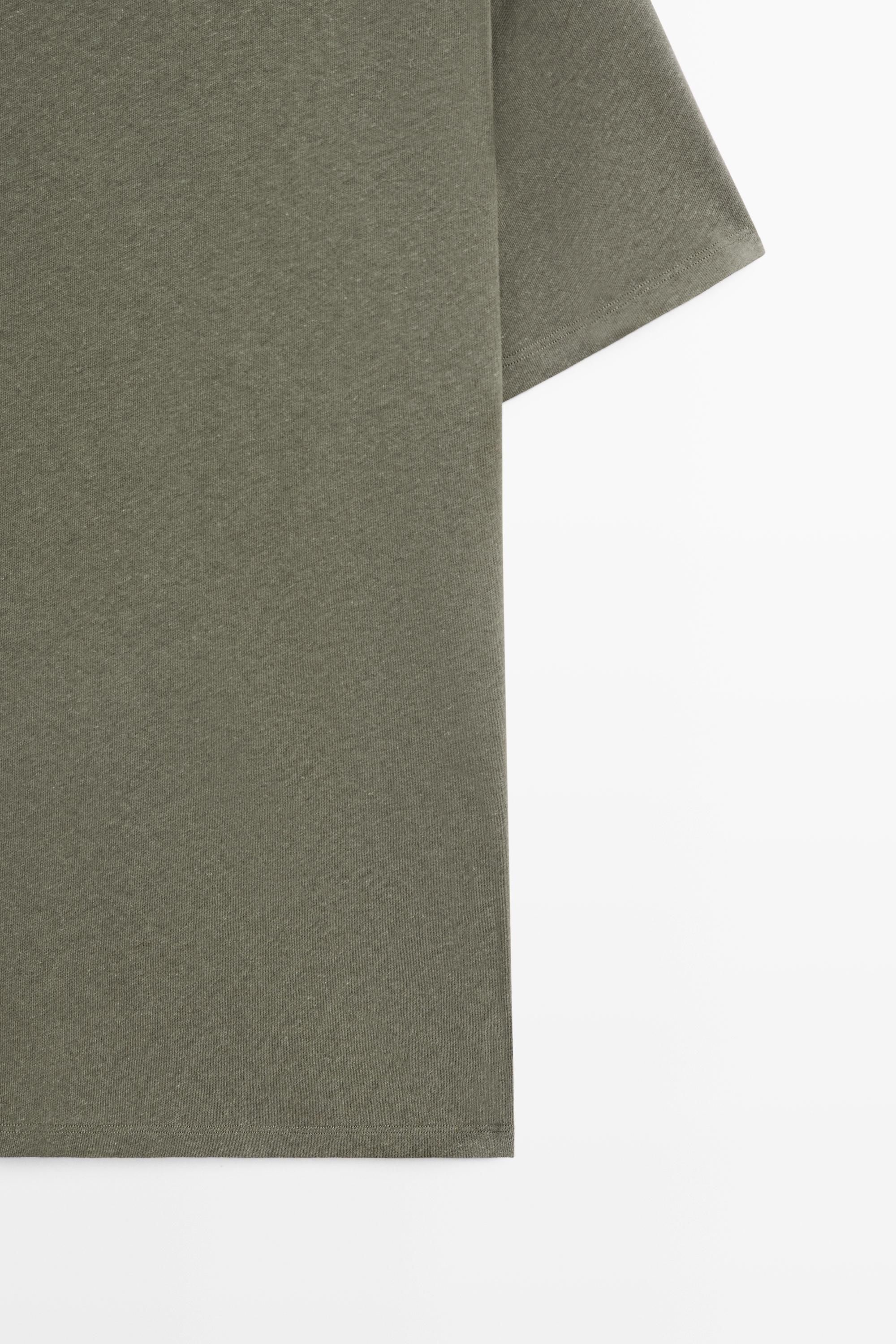 Linen and cotton double-collar T-shirt